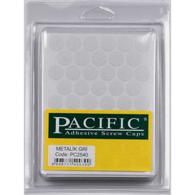 Pacific Yapışkanlı 14 mm Metalik Gri 50 Adet Vida Tıpası