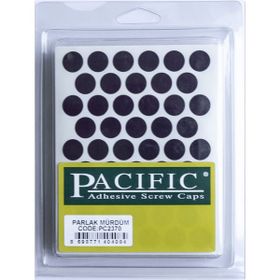 Pacific Yapışkanlı 14 mm Parlak Murdum 50 Adet Vida Tıpası