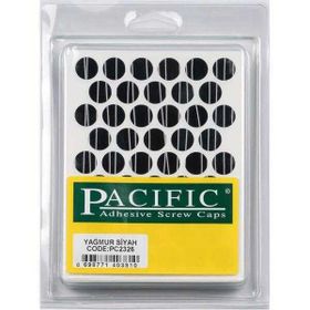 Pacific Yapışkanlı 14 mm Parlak Yağmur Siyah 50 Adet Vida Tıpası