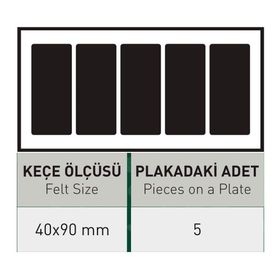 Pacific Yapışkanlı Zemin Koruyucu 40x90 mm Kahverengi Keçe