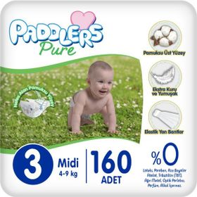 Paddlers Pure No:3 Midi 160 Adet Bebek Bezi