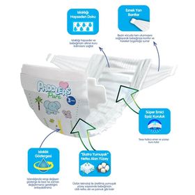 Paddlers Pure No:3 Midi 40 Adet Bebek Bezi