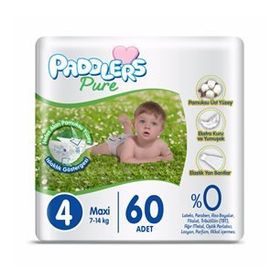Paddlers Pure No:4 Maxi 60 Adet Bebek Bezi