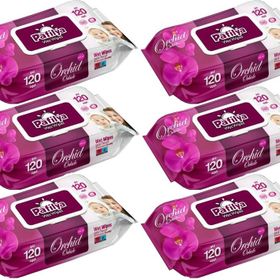 Pafilya Orkide Plastik Kapaklı 6x120 Adet Bebek Islak Mendil