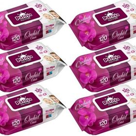 Pafilya Orkide Plastik Kapaklı 6x120 Adet Bebek Islak Mendil