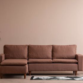 Pafu Lungo Modüler Mini Açık Kahve Keten Köşe Koltuk Takımı