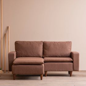 Pafu Lungo Modüler Mini Açık Kahve Keten Köşe Koltuk Takımı