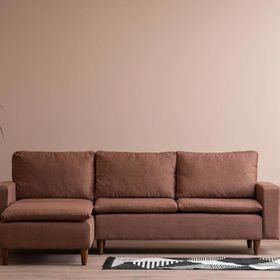 Pafu Lungo Modüler Mini Açık Kahve Keten Köşe Koltuk Takımı