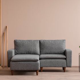 Pafu Lungo Modüler Mini Gri Keten Köşe Koltuk Takımı