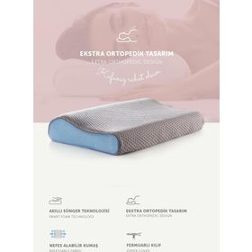 Pafu Visco Boyun Destekli Karbon Ortopedik Yastık