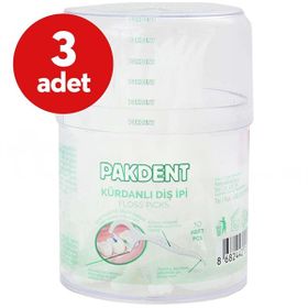 Pakdent 3x50 Adet Kürdanlı Diş İpi