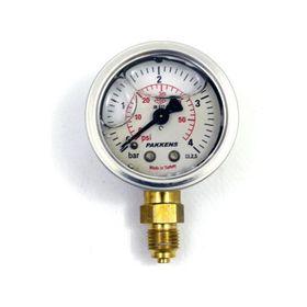 Pakkens 0-1 Bar 63 mm Alttan Bağlantılı Gliserinli G 1/4 inç Manometre