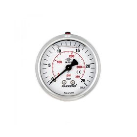 Pakkens 0-1 Bar 63 mm Arkadan Bağlantılı Panotipi Gliserinli G 1/4 inç Manometre