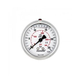 Pakkens 0-1 Bar 63 mm Arkadan Bağlantılı Panotipi Gliserinli G 1/4 inç Manometre