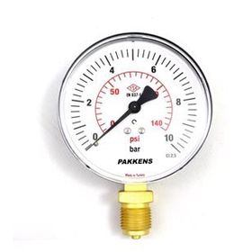 Pakkens 0-10 Bar 100 mm Alttan Bağlantılı Kuru G 1/2 inç Manometre