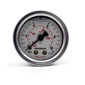 Pakkens 0-10 Bar 50 mm Arkadan Bağlantılı Gliserinli G 1/4 inç Manometre