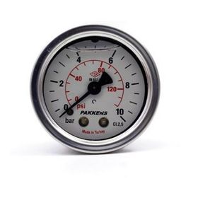 Pakkens 0-10 Bar 63 mm Arkadan Bağlantılı Gliserinli G 1/4 inç Manometre