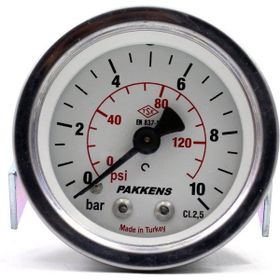 Pakkens 0-10 Bar 63 mm Arkadan Bağlantılı Panotipi Kuru G 1/4 inç Manometre