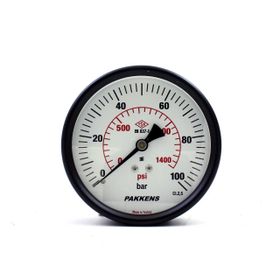 Pakkens 0-100 Bar 100 mm Arkadan Bağlantılı Kuru G 1/4 inç Manometre