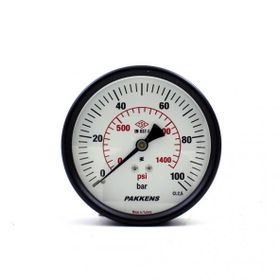 Pakkens 0-100 Bar 100 mm Arkadan Bağlantılı Kuru G 1/4 inç Manometre
