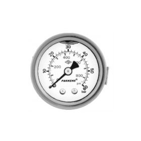Pakkens 0-100 Bar 50 mm Arkadan Bağlantılı Panotipli Gliserinli G 1/4 inç Manometre