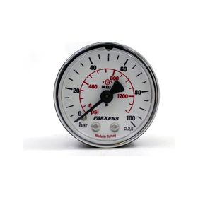 Pakkens 0-100 Bar 63 mm Arkadan Bağlantılı Kuru G 1/4 inç Manometre