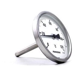 Pakkens 0-120 °C Çap 100 mm Daldırma Boyu 10 cm Arkadan Bağlantılı G 1/2 Termometre