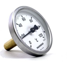 Pakkens 0-120 °C Çap 63 mm Daldırma Boyu 5 cm Arkadan Bağlantılı G 1/2 Termometre