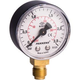 Pakkens 0-16 Bar 50 mm Alttan Bağlantılı Kuru Manometre