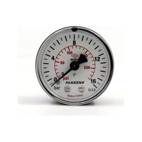 Pakkens 0-16 Bar 50 mm Arkadan Bağlantılı Kuru G 1/8 inç Manometre