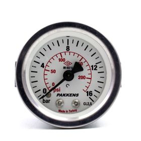Pakkens 0-16 Bar 50 mm Panotipi Arkadan Bağlantılı Kuru G 1/8 inç Manometre