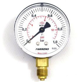 Pakkens 0-16 Bar 63 mm Alttan Bağlantılı Kuru Manometre