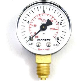Pakkens 0-16 Bar 63 mm Alttan Bağlantılı Kuru Manometre