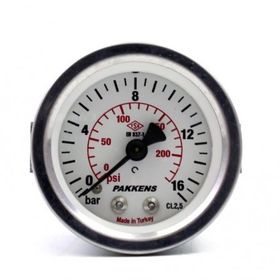Pakkens 0-16 Bar 63 mm Arkadan Bağlantılı Panotipi Kuru G 1/4 inç Manometre