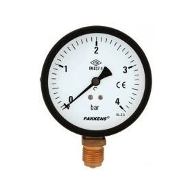 Pakkens 0-160 Bar 100 mm Alttan Bağlantılı Kuru G 1/2 inç Manometre