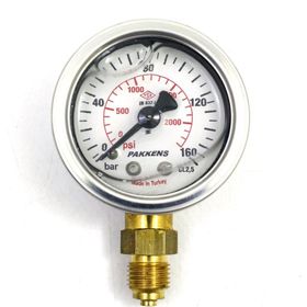 Pakkens 0-160 Bar 50 mm Alttan Bağlantılı Gliserinli G 1/4 inç Manometre