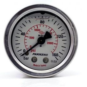 Pakkens 0-160 Bar 63 mm Arkadan Bağlantılı Gliserinli G 1/4 inç Manometre