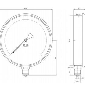 Pakkens 0-2.5 Bar 160 mm Alttan Bağlantılı Kuru G 1/2 inç Manometre