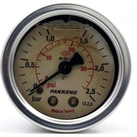 Pakkens 0-2.5 Bar 63 mm Arkadan Bağlantılı Gliserinli G 1/4 inç Manometre