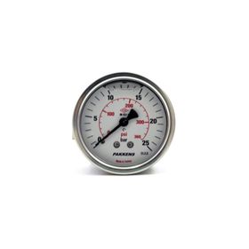 Pakkens 0-25 Bar 50 mm Arkadan Bağlantılı Panotipli Gliserinli G 1/4 inç Manometre