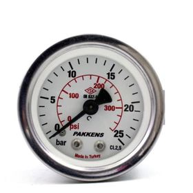 Pakkens 0-25 Bar 50 mm Panotipi Arkadan Bağlantılı Kuru G 1/8 inç Manometre