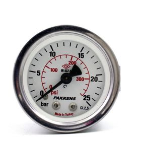 Pakkens 0-25 Bar 50 mm Panotipi Arkadan Bağlantılı Kuru G 1/8 inç Manometre