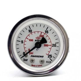 Pakkens 0-25 Bar 50 mm Panotipi Arkadan Bağlantılı Kuru G 1/8 inç Manometre