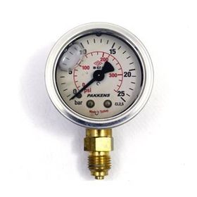 Pakkens 0-25 Bar 63 mm Alttan Bağlantılı Gliserinli G 1/4 inç Manometre
