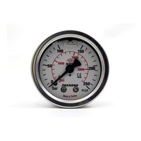 Pakkens 0-250 Bar 50 mm Arkadan Bağlantılı Gliserinli G 1/4 inç Manometre