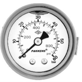 Pakkens 0-250 Bar 50 mm Arkadan Bağlantılı Panotipli Gliserinli G 1/4 inç Manometre