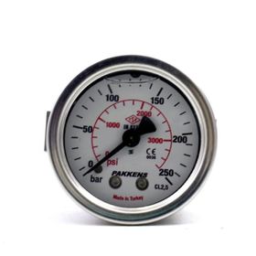 Pakkens 0-250 Bar 50 mm Arkadan Bağlantılı Panotipli Gliserinli G 1/4 inç Manometre