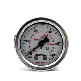 Pakkens 0-250 Bar 63 mm Arkadan Bağlantılı Panotipi Gliserinli G 1/4 inç Manometre