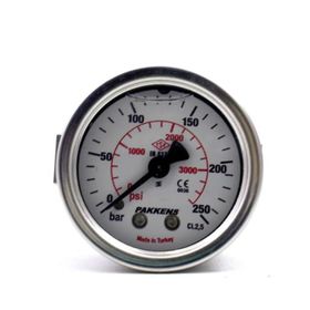 Pakkens 0-250 Bar 63 mm Arkadan Bağlantılı Panotipi Gliserinli G 1/4 inç Manometre