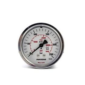 Pakkens 0-250 Bar 63 mm Arkadan Bağlantılı Panotipi Kuru G 1/4 inç Manometre